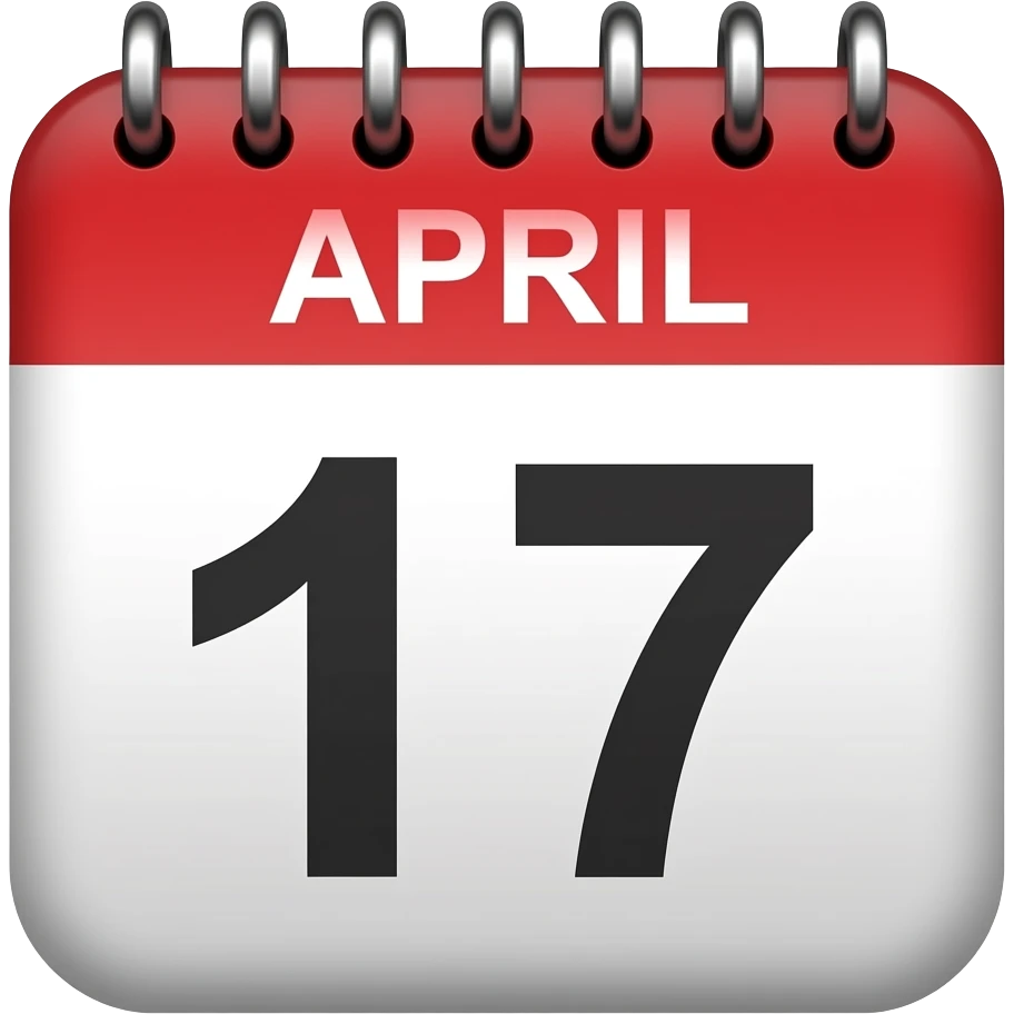 Buatkan saya emoji 17 April berwarna merah kalender emoji