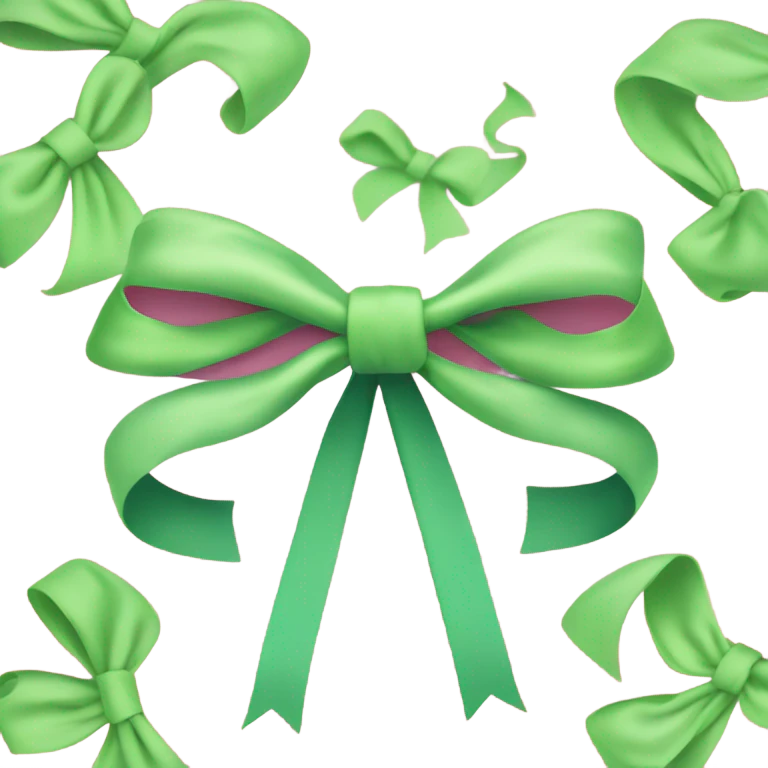 pink and green bow emoji