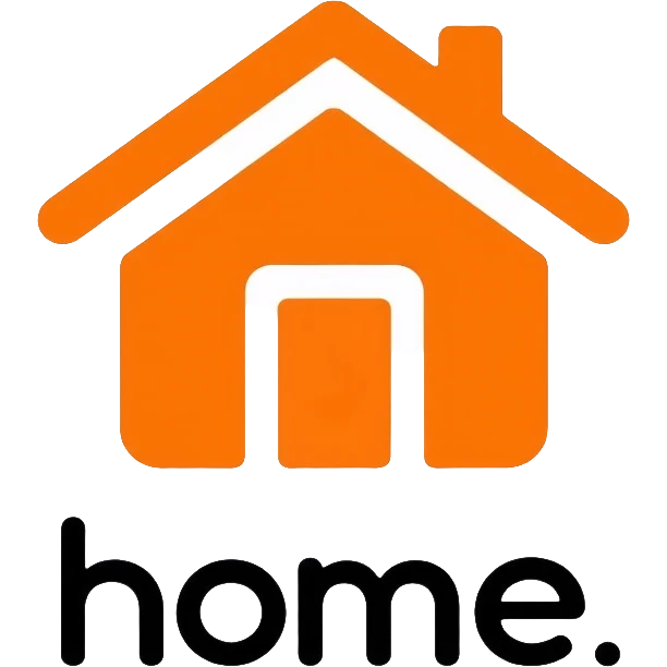 home with the text "tell", use #f06821 orange as the main color emoji