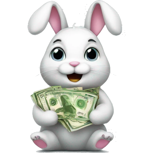 Bunny holding money emoji