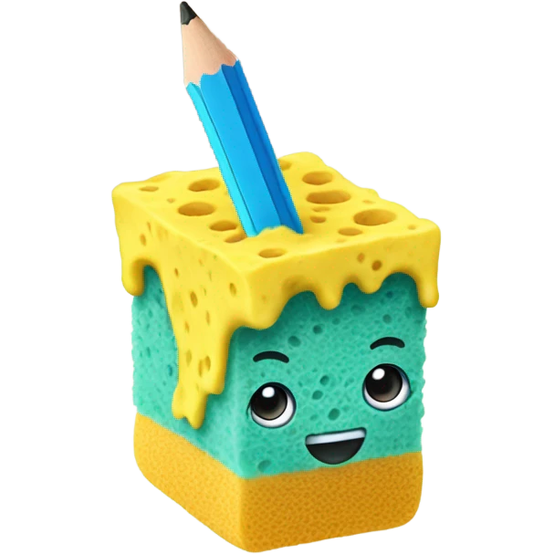 Sponge with pencil emoji