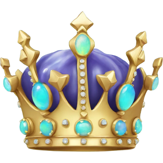 Crown with opal gemstones emoji
