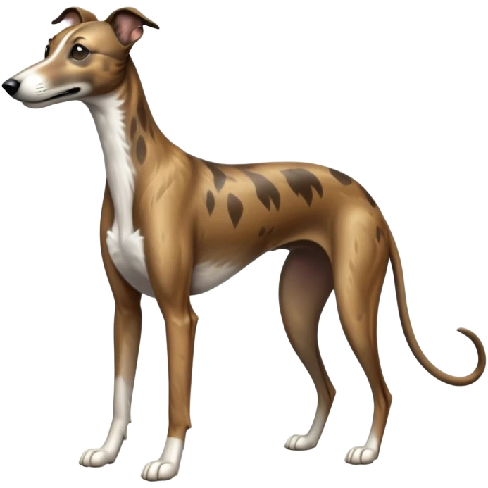 cinematic-[brindle greyhound]-realistic-full-body-sitting-emoji,-tail-resting-loosely-beside-its-paws,-head-tilted-dramatically, -sleek-[brindle]-fur,-simplified-yet-realistic-focused-features,-highly-detailed,-glowing-with-an-almost-sarcastic-glow emoji