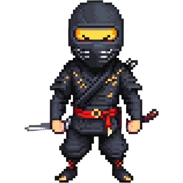 masked ninja in stealthy stance emoji