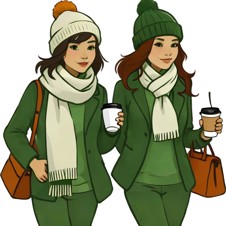  Girls walking with coffee by gazebo emoji