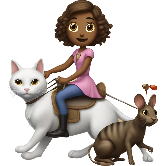 Princess riding a dog riding a cat riding a mouse riding a cockroach ￼ emoji