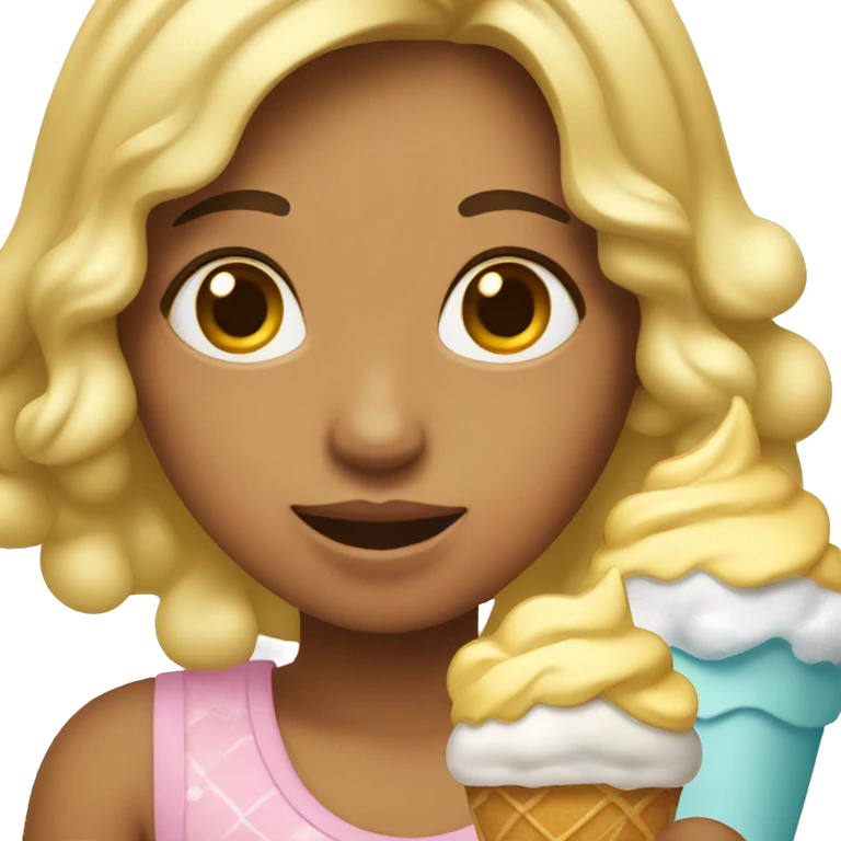 A girl with ice cream all over her face emoji