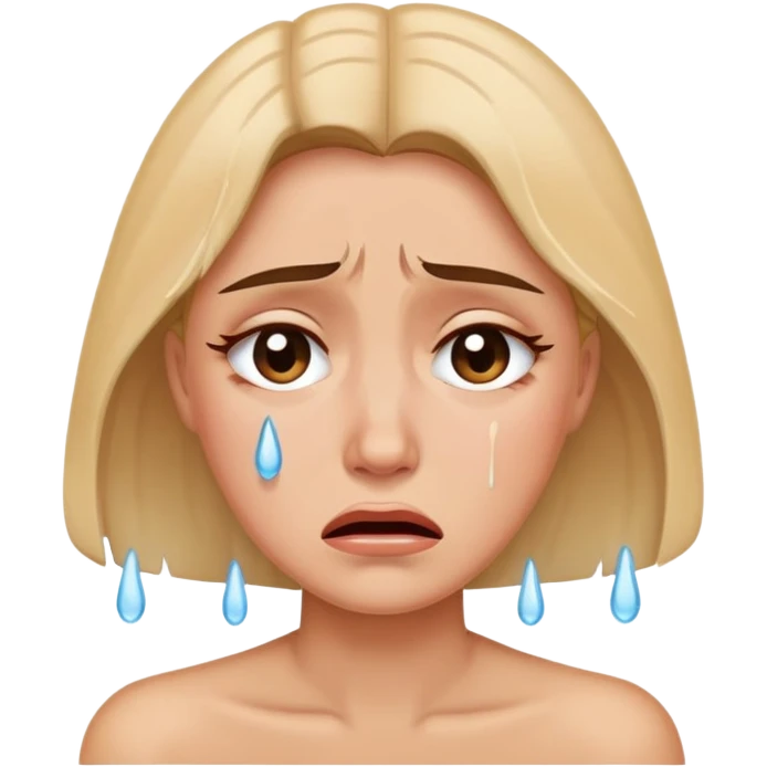 create a woman crying tears emoji