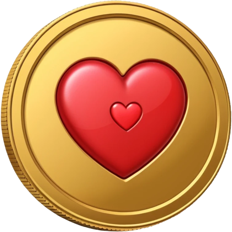 vilet coin with heart emoji