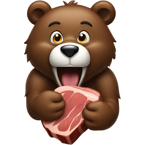 Bear eating steak emoji
