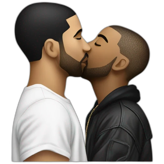 Tupac kissing drake emoji
