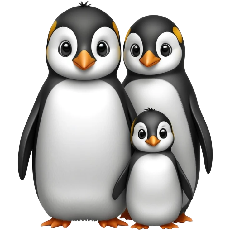 Parent and baby penguin together emoji