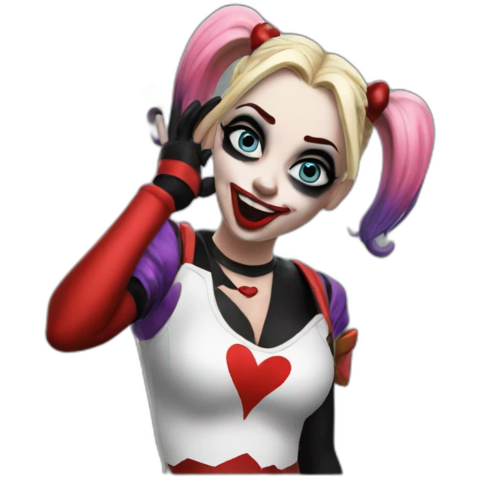 harley quinn blowing a kiss emoji