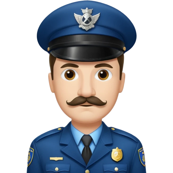 policeman with hitler moustache emoji