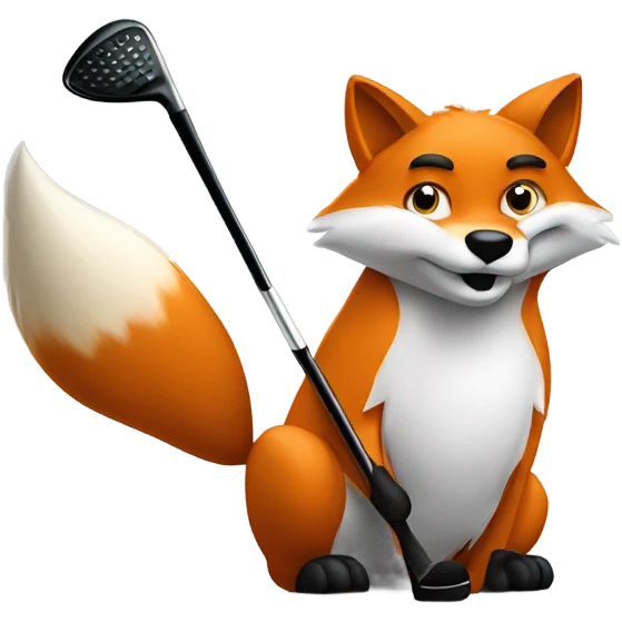 A fox hitting a 9 iron emoji