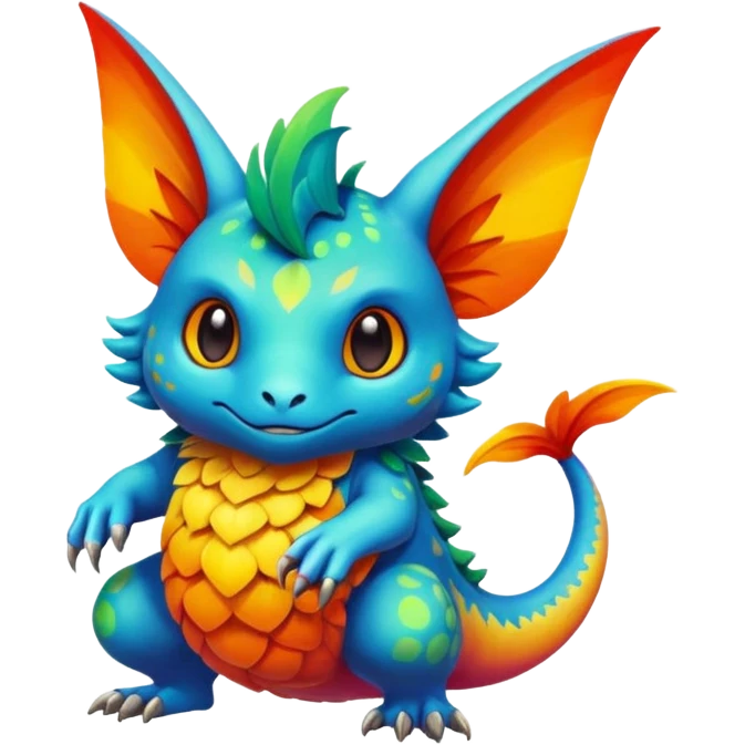 Colorful painted Fakémon-creature emoji