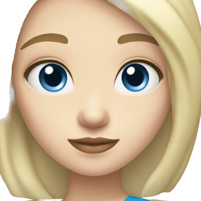 Black hair sister with white skin and blue eyes with blonde hair sister white skin and blue eyes  emoji
