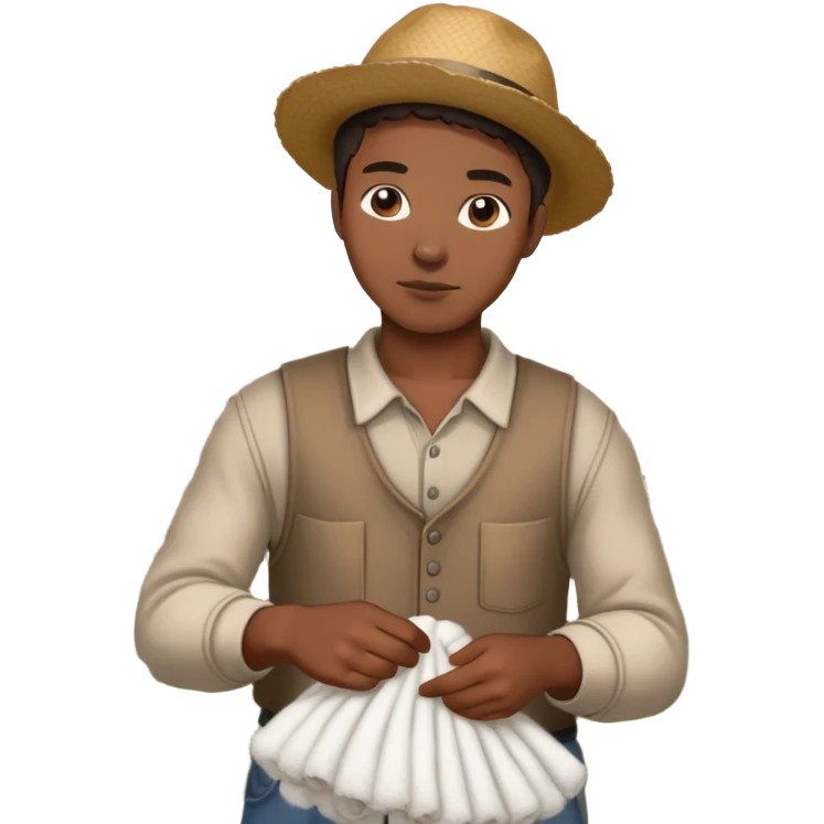 Black slave picking cotton emoji