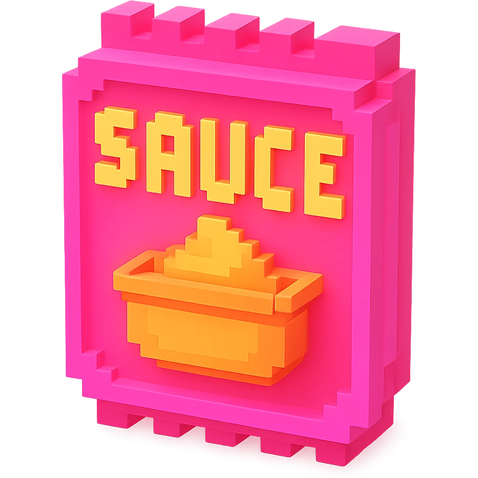 сделай соус из фастфуда розовый светящийся, no background  emoji