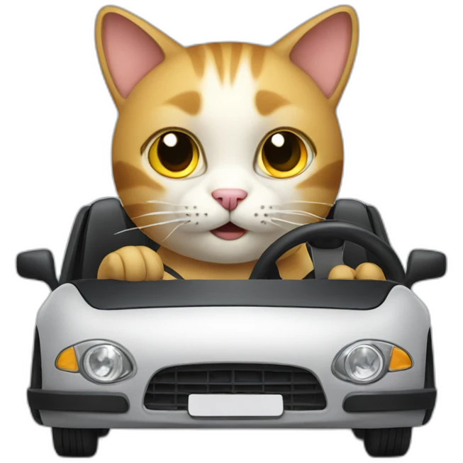 cat driving car emoji
