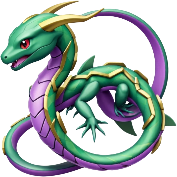 Pokemon legendary purple and cian crystal rayquaza emoji