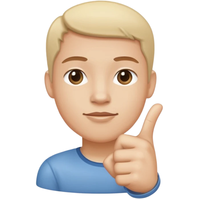 straight face with hand with thumb sticking right emoji