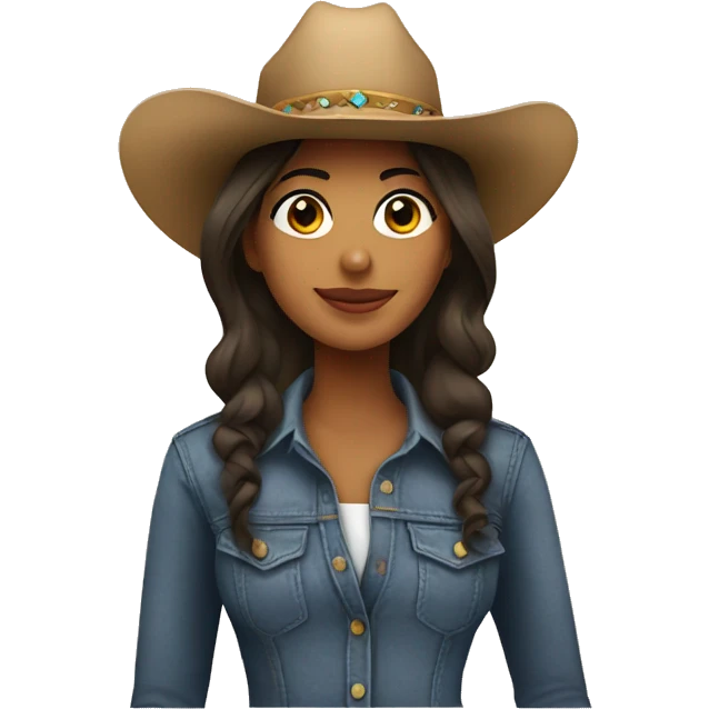 latina with a cowgirl hat emoji