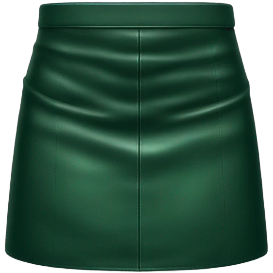 Dark Green leather mini skirt isolated emoji