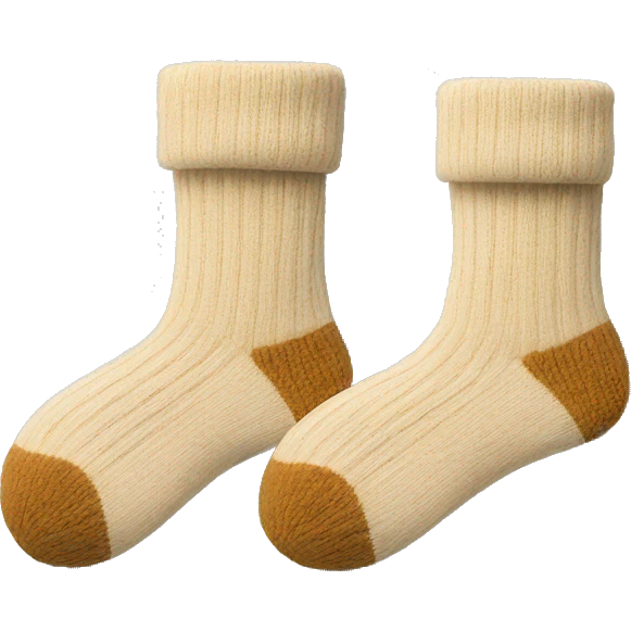 Two beige home socks emoji