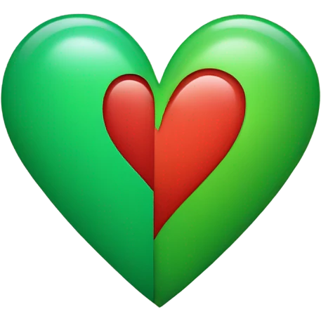 Half green and half red heart emoji  emoji