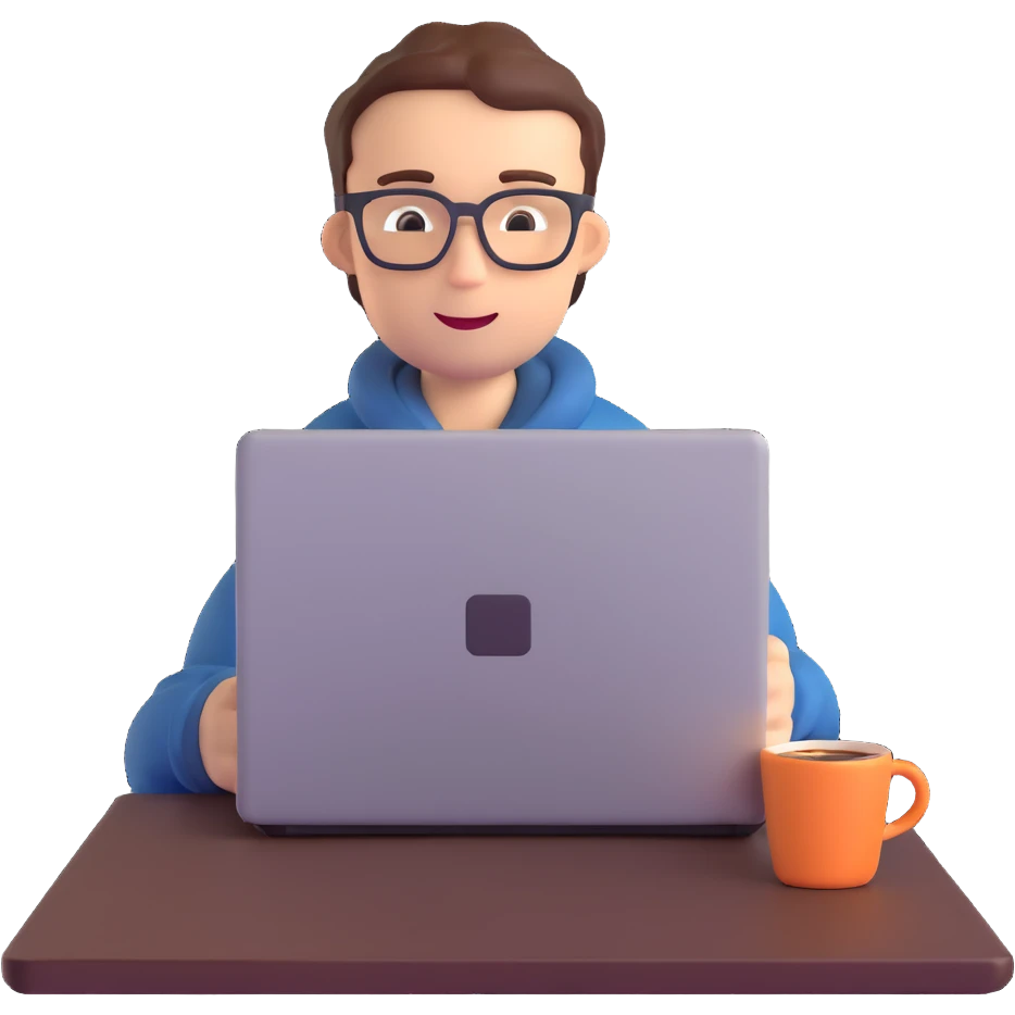 freelancer with laptop and coffee emoji
