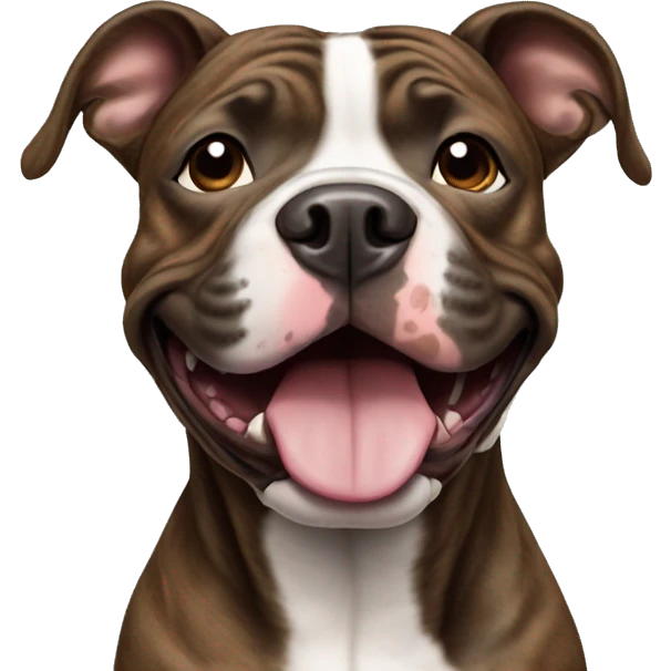 playful brindle pit bull dog  emoji