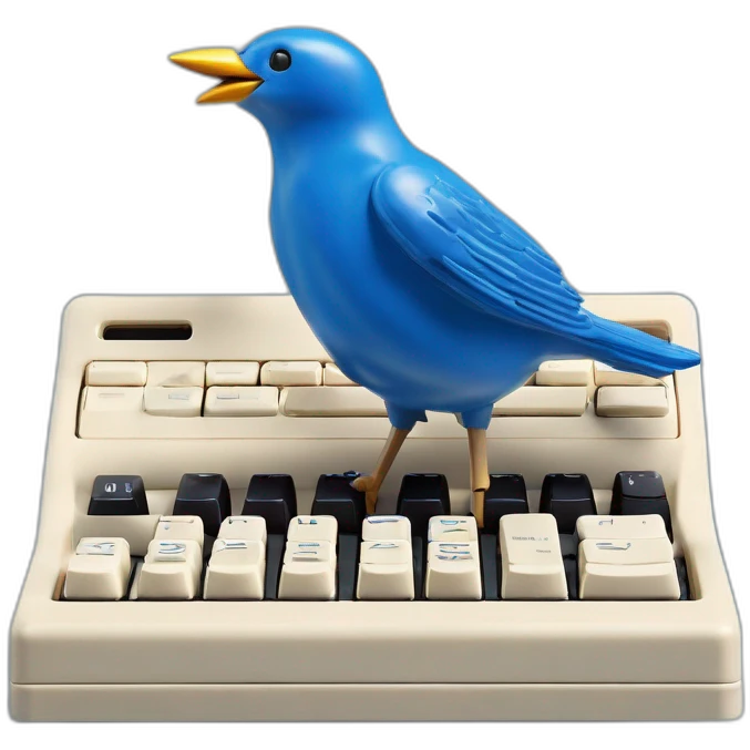 blue-bird-on-keyboard emoji