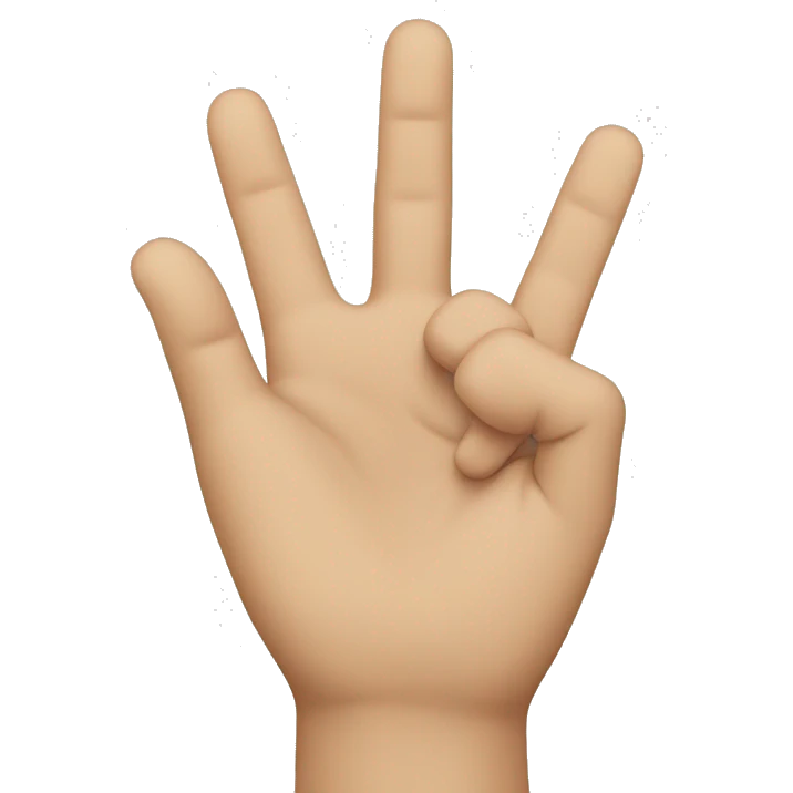 One hand covering a smile emoji