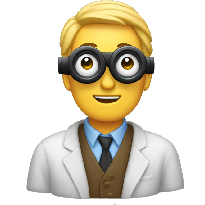 Geek looking through binoculars emoji