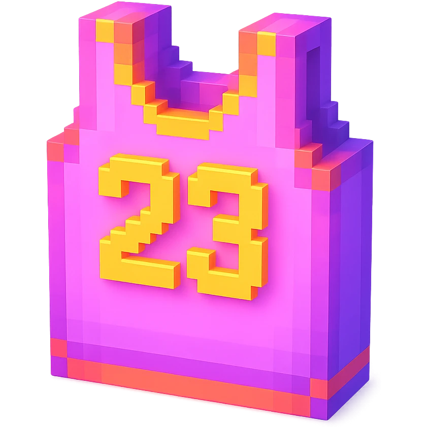 светящейся розовая баскетбольная майка с надписью "23", no background emoji