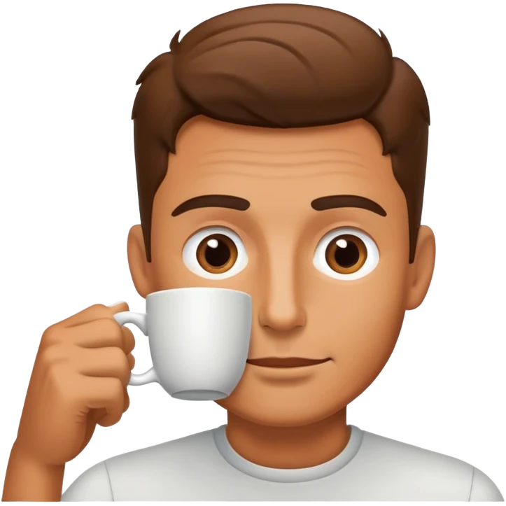 Man drinking coffee emoji