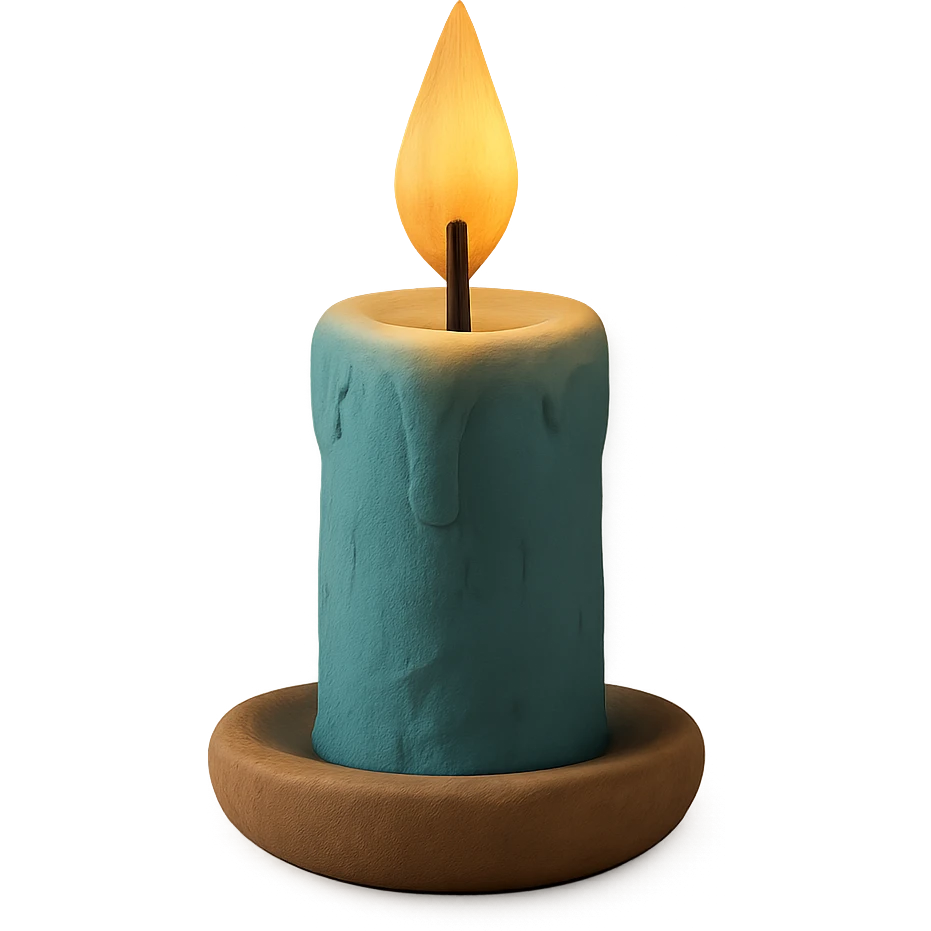 candle with gentle glow, spiritual mood emoji