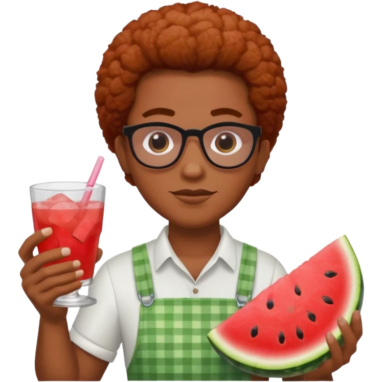 black person holding watermelon and chicken and koolaid emoji