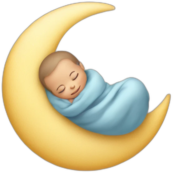 The newborn sleeps on the moon emoji