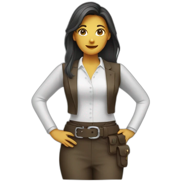 Woman with belt emoji
