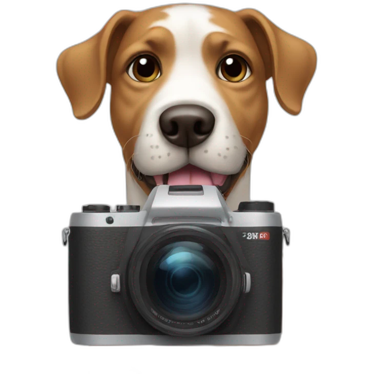 Dog with camera emoji
