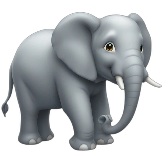 Un dauphin sur le dos d'un éléphant emoji