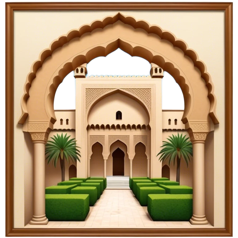 Alhambra Landmark Emoji – Highlighting its Moorish architecture and distinctive arches. emoji