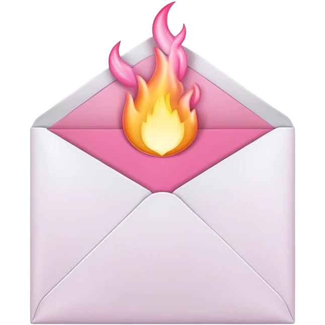 white envelope with pink heat emoji