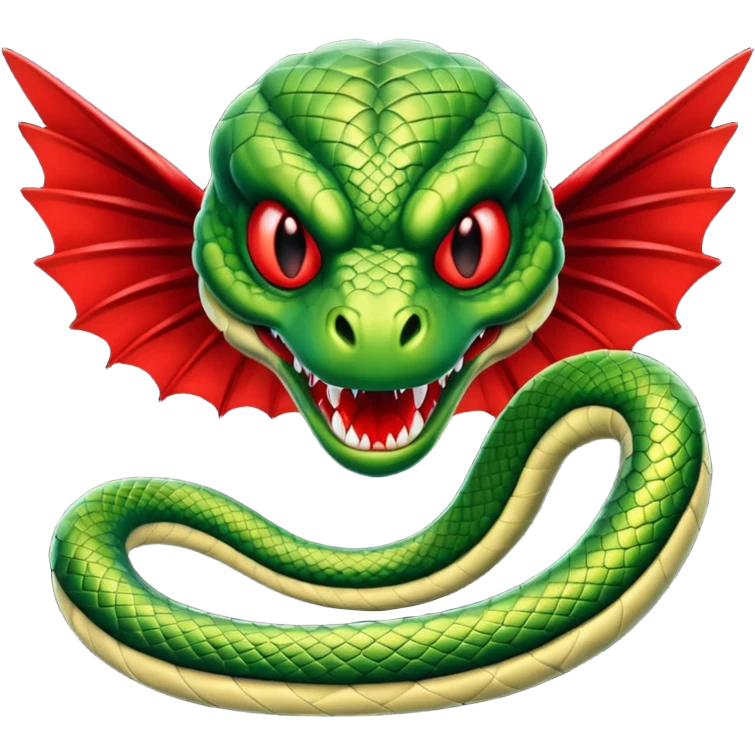 Evil alien snake with wings emoji