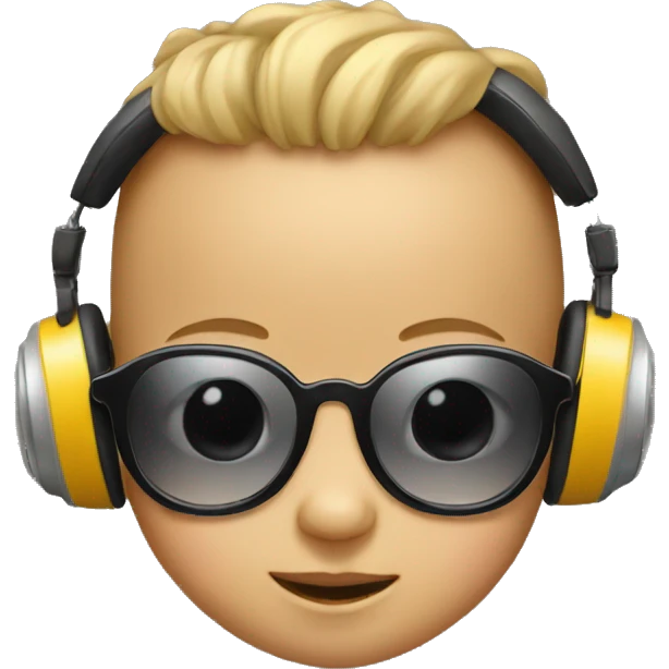 Baby wearing sunglasses and headphones  emoji