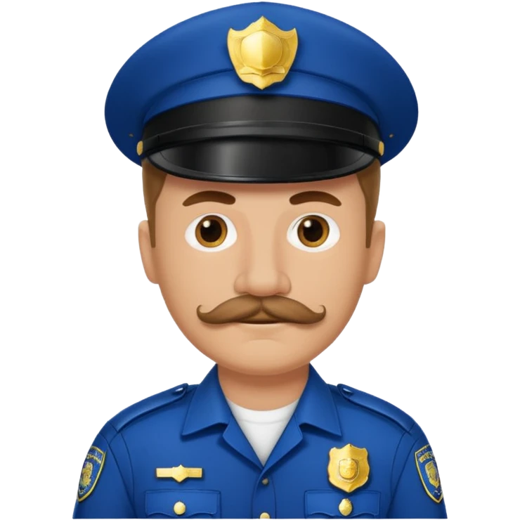 white men with mustache wear police's uniform emoji
