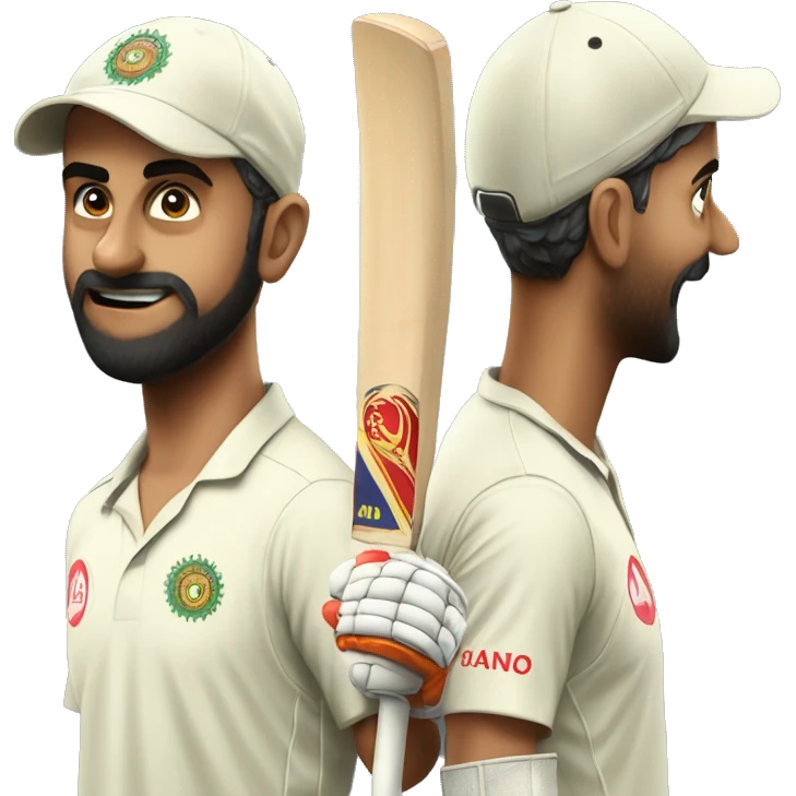 Make a kohli emoji hiting a six emoji