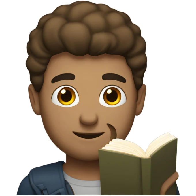 man with a book to stu emoji